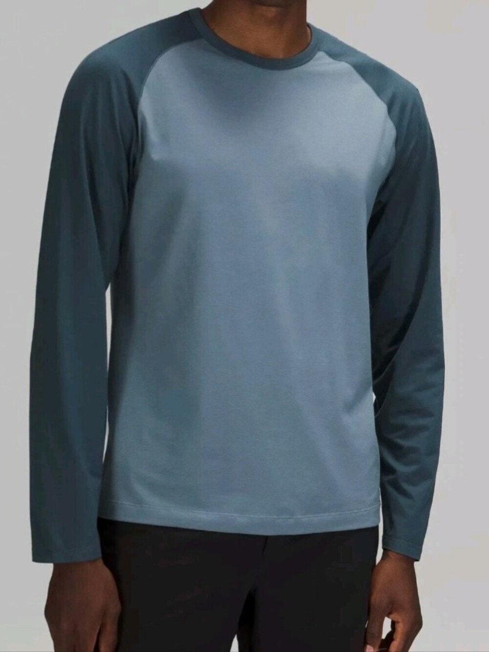 LULULEMON The Fundamental Raglan Long Sleeve River Blue 2 Tone Mens Size L
